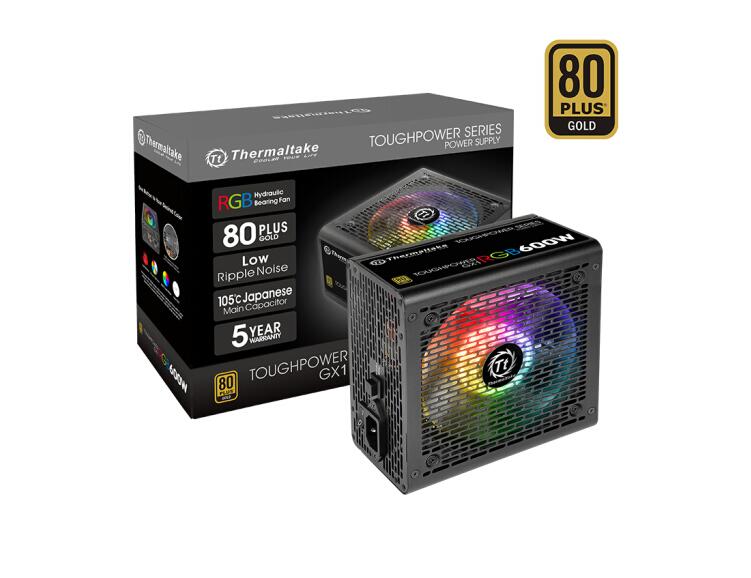 Tt (Thermaltake) rated 600W Toughpower GX1 RGB 600W power supply (RGB fan/80PLUS gold/ten-year warranty)