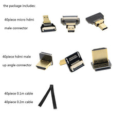 Load image into Gallery viewer, CYFPV Micro HDMI Mini HDMI 90 degree Adapter FPC Ribbon Flat HDMI Cable Pitch 20pin Plug Connector HDMI Adapter HDMI Cable
